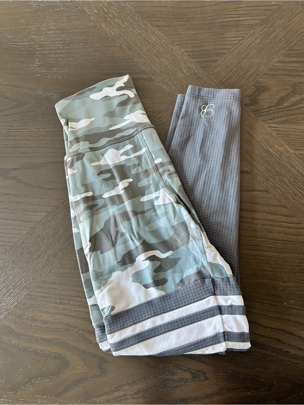 Bombshell Sportswear Grey Camo & Solid Grey Leggings